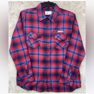 Hurley Flannel Shirt Tartan Plaid Men's,Oxford Button Up Logo Long Sleeve
Size S